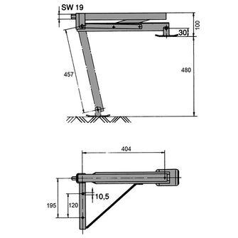 AL-KO - Støtteben m. klapfod - Venstre for/Højre bag